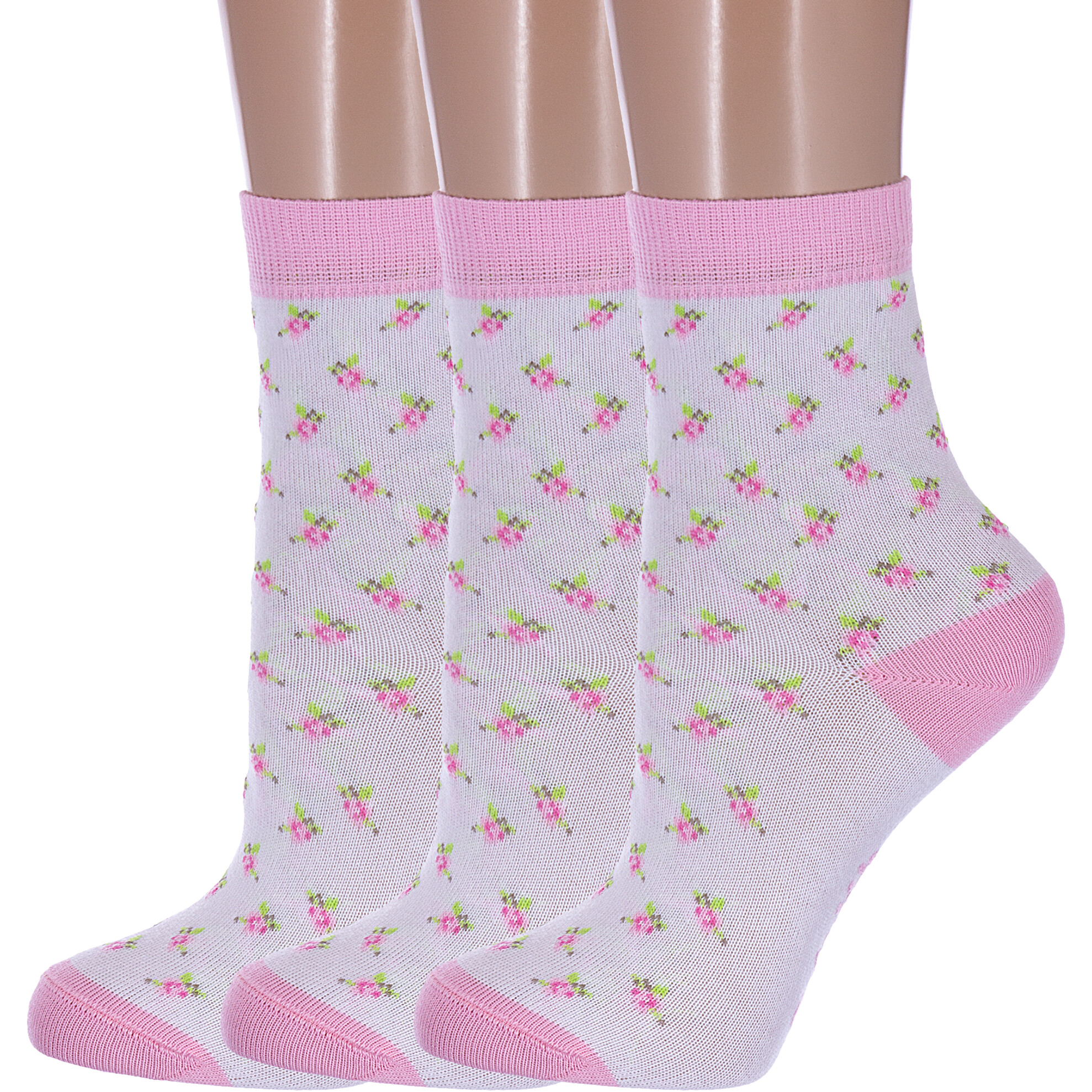 Носки детские NOSMAG 3-5С-11СП, рис. 273, белые со светло-розовым, 18