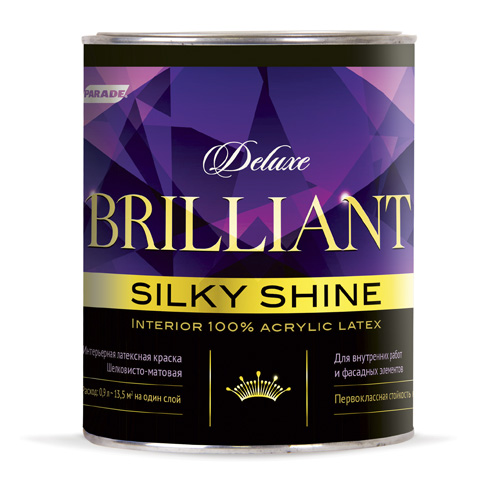 Краска интерьерная Parade Brilliant Silky Shine база А 0,9 л