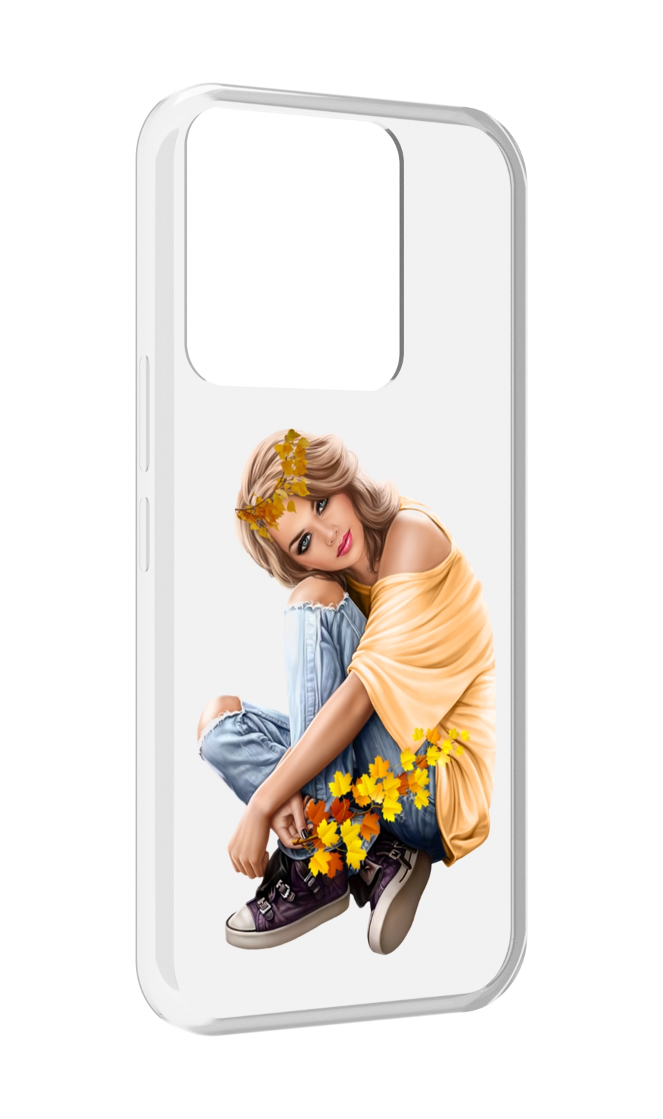 

Чехол MyPads девушка-в-цветочками женский для Tecno Spark Go 2022 / Tecno Spark 8C, Прозрачный, Tocco