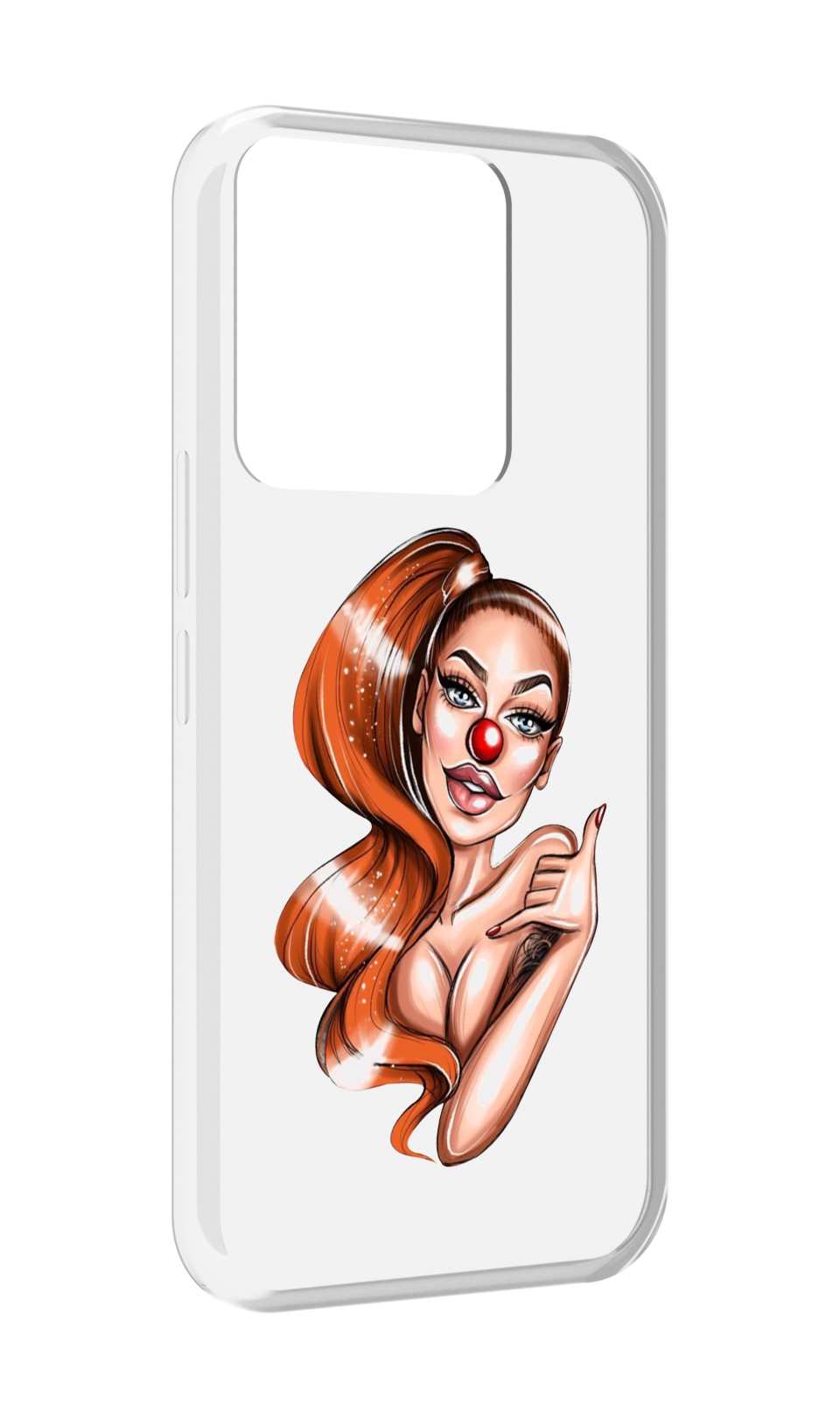 

Чехол MyPads девушка-клоун для Tecno Spark Go 2022 / Tecno Spark 8C, Прозрачный, Tocco