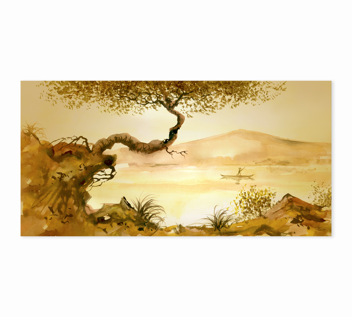 

Картина интерьерная на холсте Poly Print Art Пейзаж с каноэ 30х60 см.