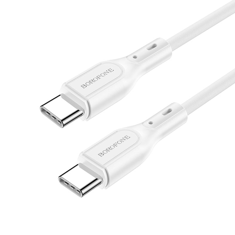 Дата-кабель Borofone BX66 USB Type-C - USB Type-C силикон 3A, 60W, 1м White