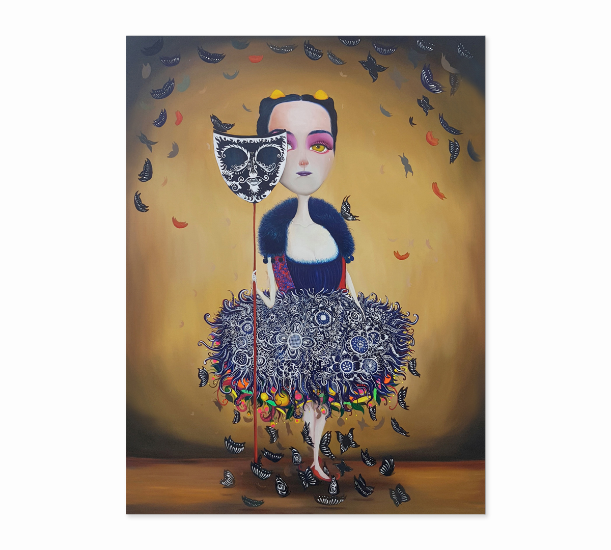 

Картина интерьерная на холсте Poly Print Art Кукла с маской 70х50 см.