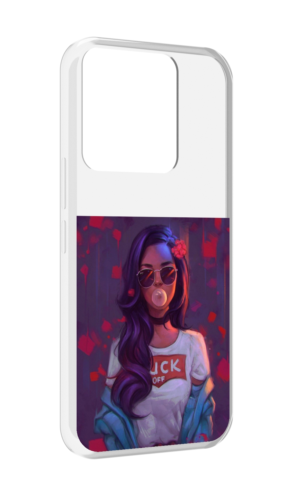 

Чехол MyPads девушка-с-жвачкой женской для Tecno Spark Go 2022 / Tecno Spark 8C, Прозрачный, Tocco