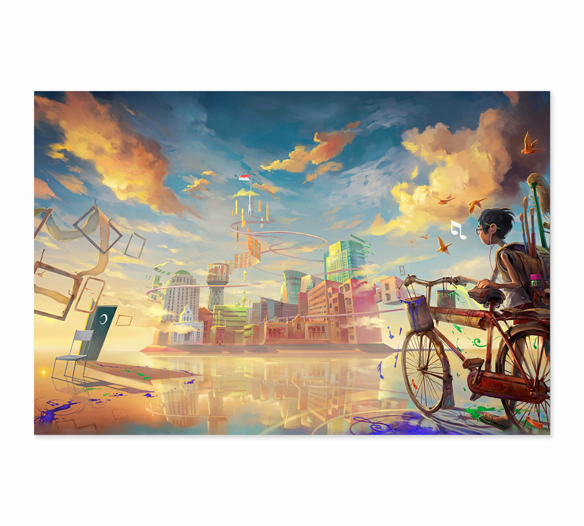

Картина интерьерная на холсте Poly Print Art Мультяшка художник 60х40 см.