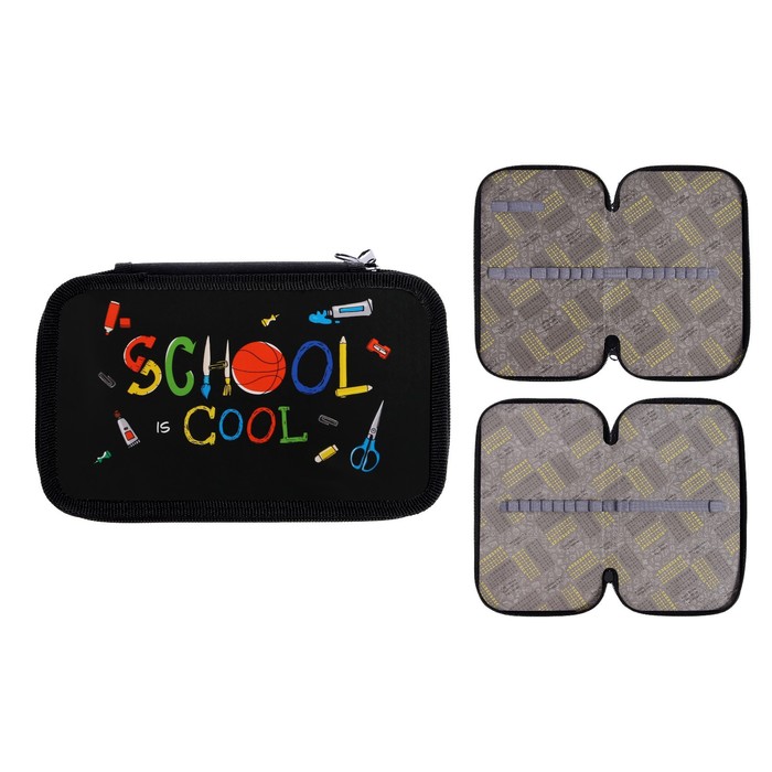 

Calligrata Пенал 2 секции, 125 х 205 мм, Calligrata School, ламинированный картон, Черный