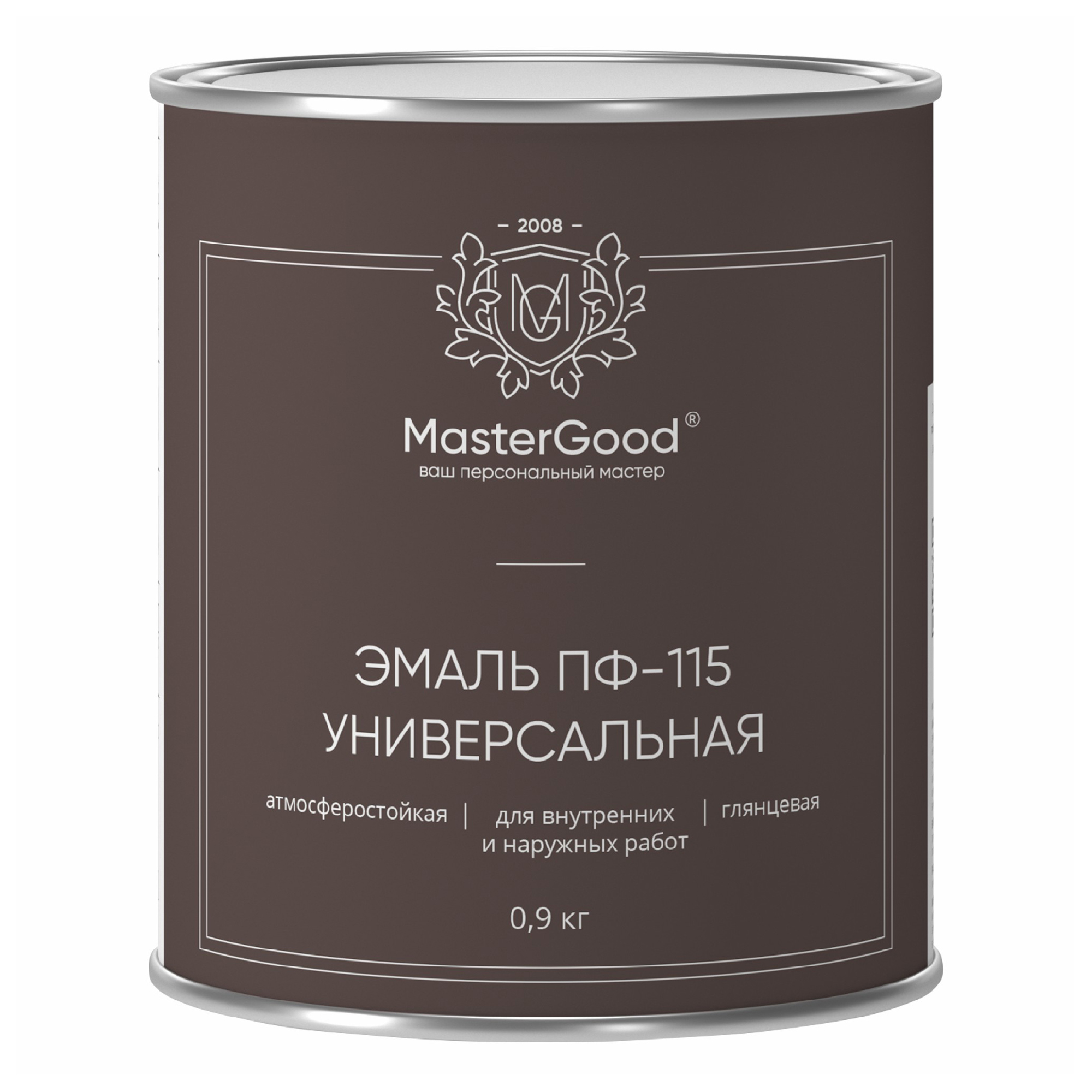 Эмаль универсальная MasterGood ПФ-115 серая 900 г