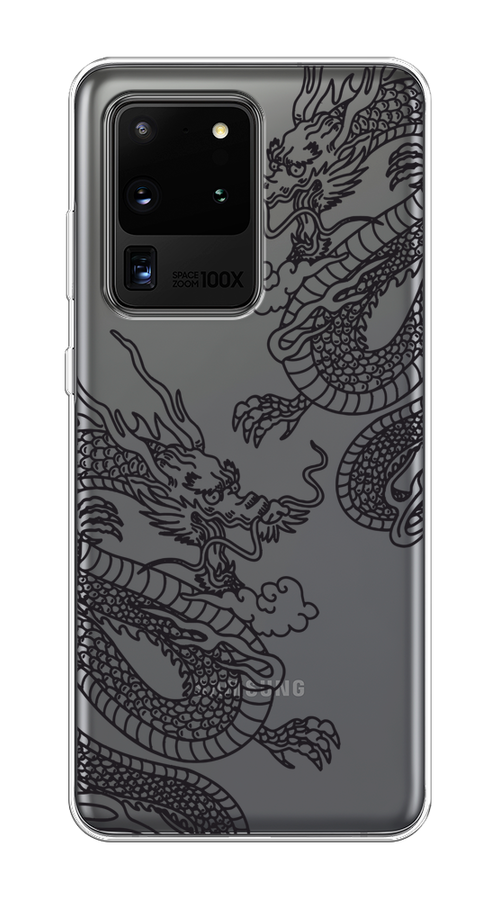 

Чехол на Samsung Galaxy S20 Ultra "Два китайских дракона", Серый;черный, 29450-1