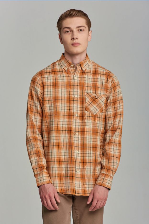 

Рубашка мужская GANT 3039130 оранжевая 2XL, Оранжевый, 3039130