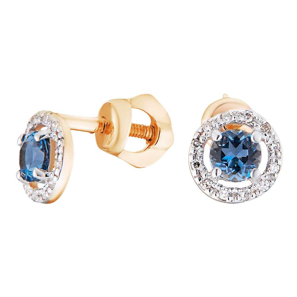 Серьги-пусеты из красного золота с бриллиантом ЮВЕЛИР КАРАТ 1224688тл