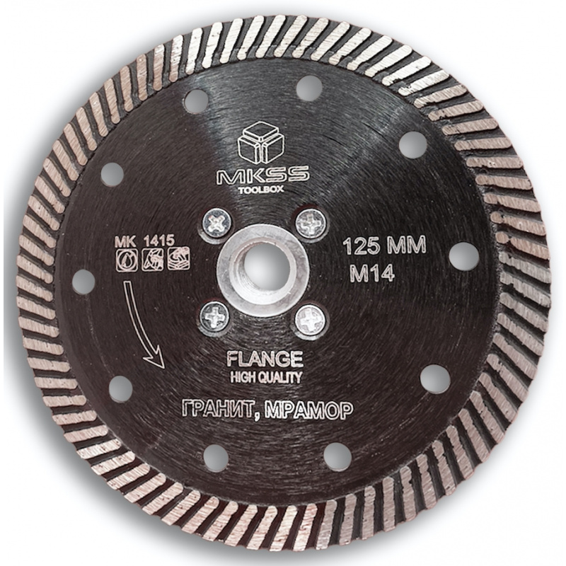 Диск алмазный гальванический MK1415 125 мм с фланцем М14, MKSS гальванический отрезной алмазный диск tech nick