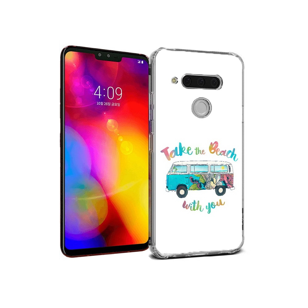 

Чехол MyPads Tocco для LG V40 ThinQ Хиппи автобус (PT121590.74.190), Прозрачный, Tocco