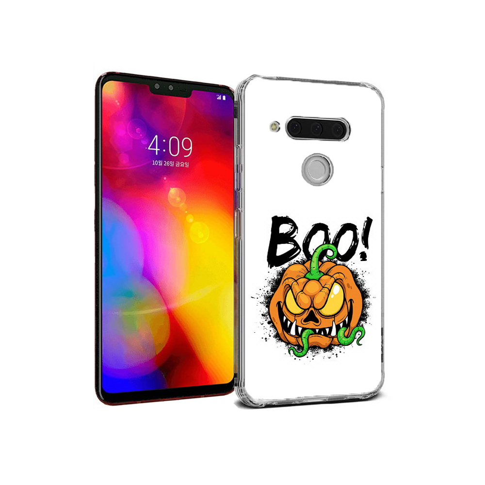

Чехол MyPads Tocco для LG V40 ThinQ Хэллоуин бу (PT121590.74.193), Прозрачный, Tocco