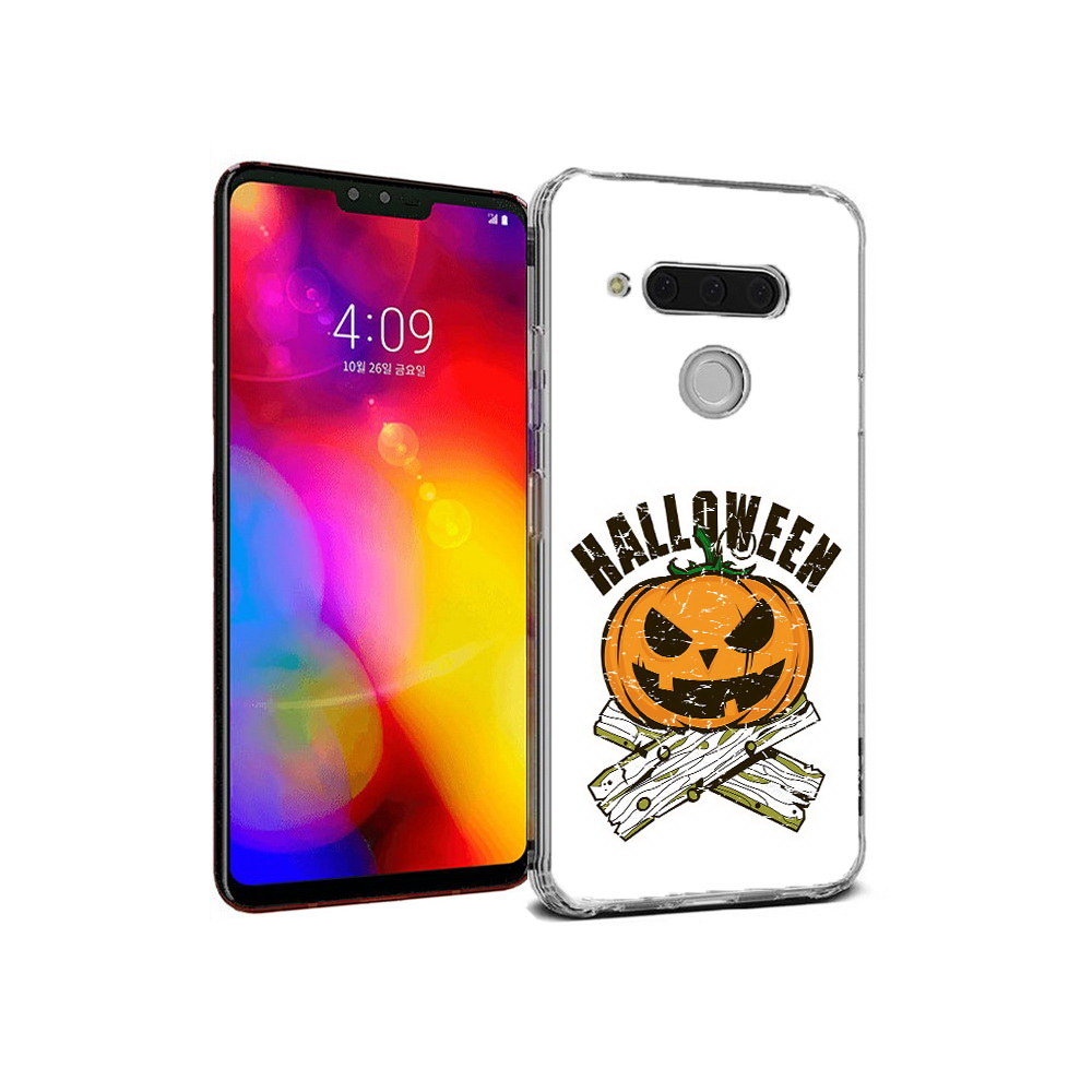 

Чехол MyPads Tocco для LG V40 ThinQ Хэллоуин доски тыква (PT121590.74.194), Прозрачный, Tocco