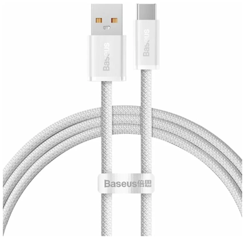 фото Дата-кабель baseus usb - type-c 100 вт, 1 м, белый cald000602