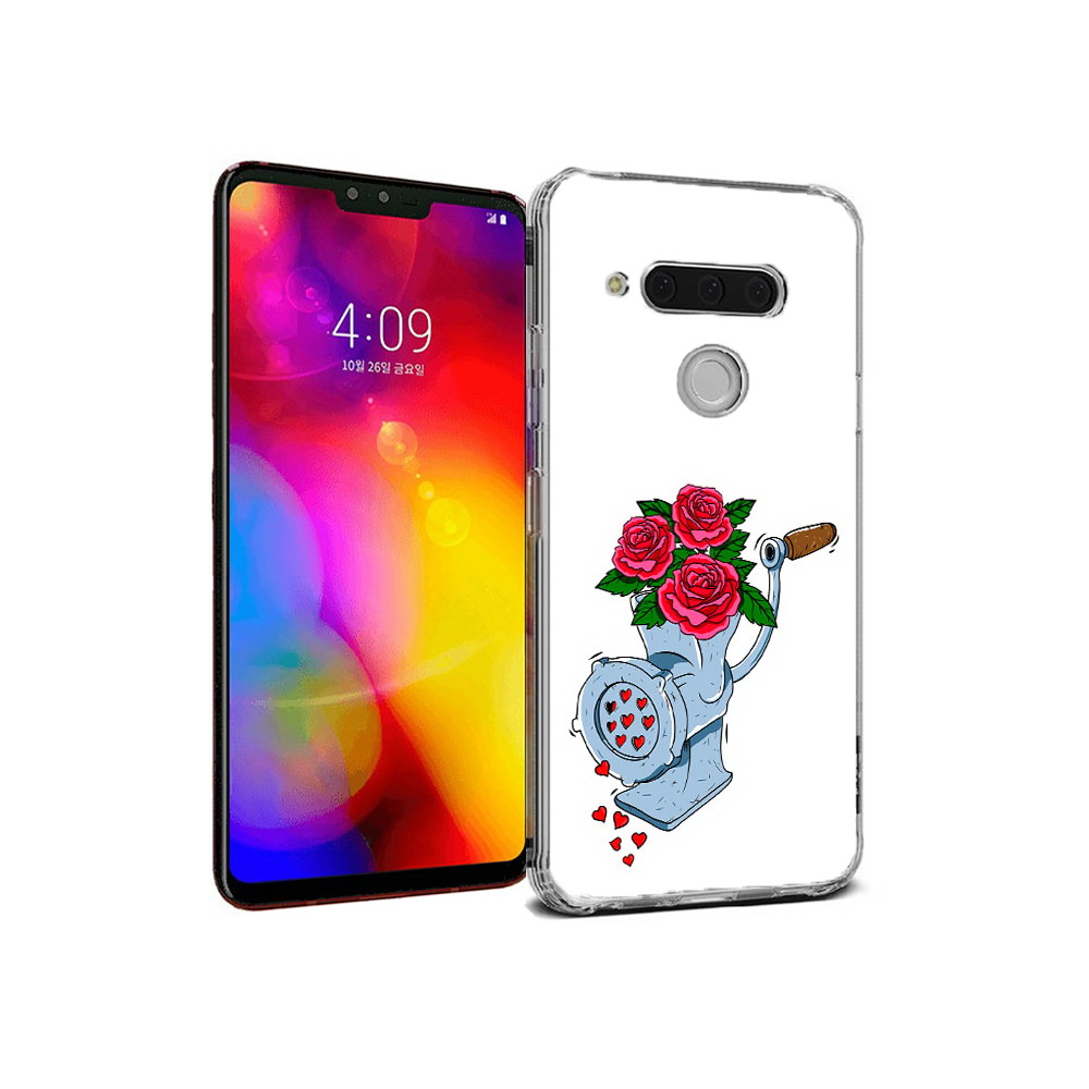 

Чехол MyPads Tocco для LG V40 ThinQ Цветочные сердца (PT121590.74.199), Прозрачный, Tocco