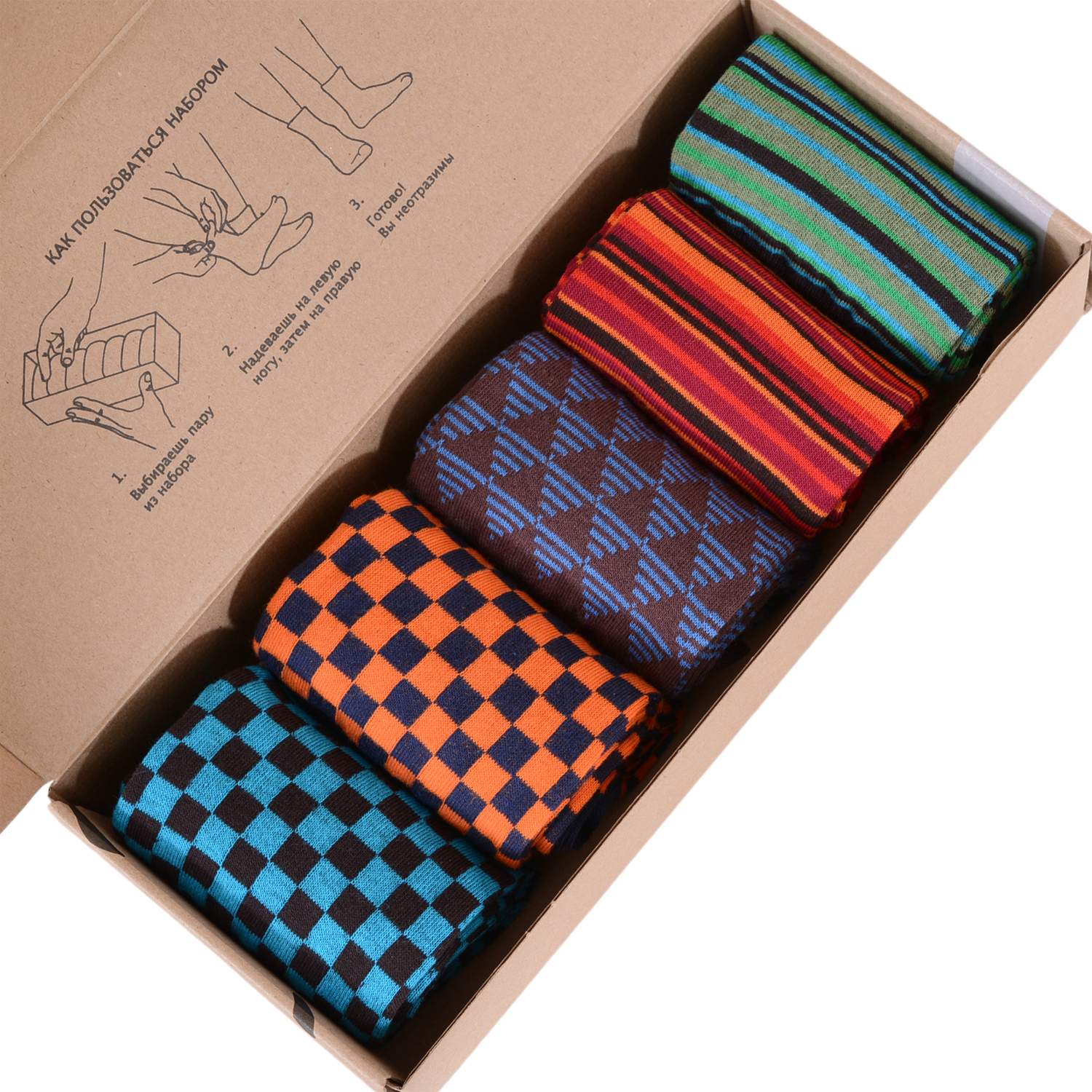 Подарочный набор носков Нева-Сокс Соседи просят потише разноцветный 52 RU