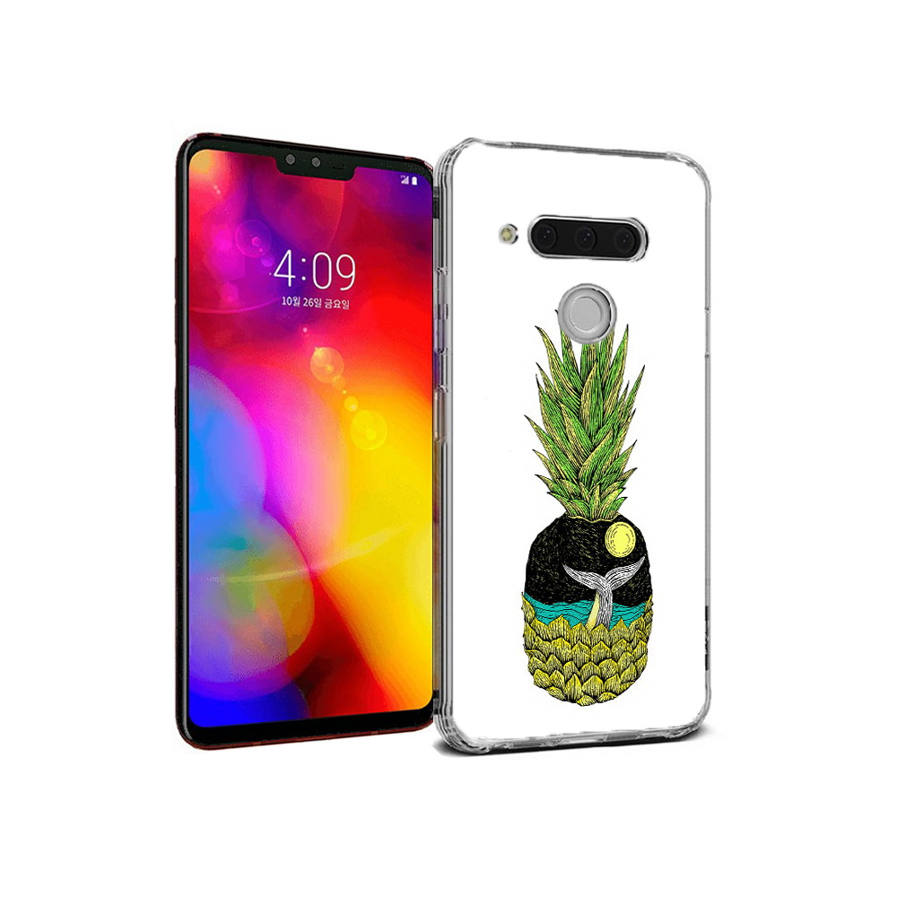 

Чехол MyPads Tocco для LG V40 ThinQ ананас с китом (PT121590.74.220), Прозрачный, Tocco