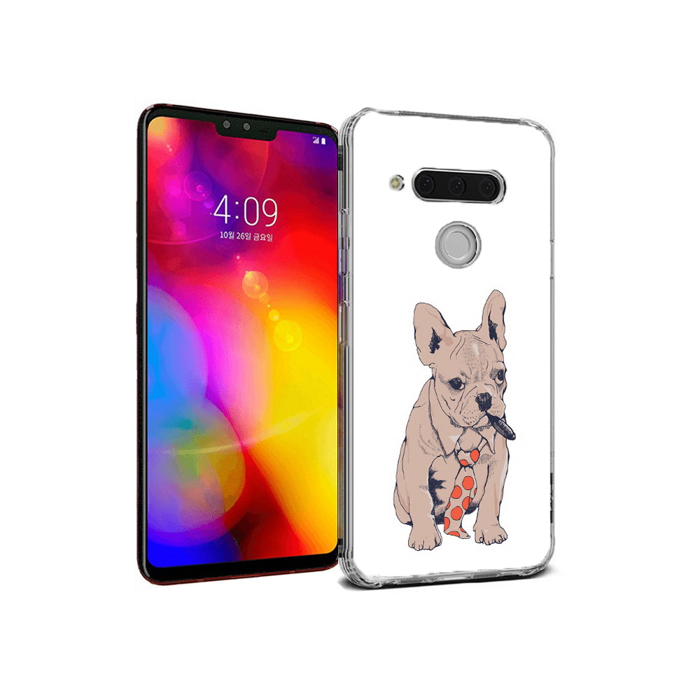 

Чехол MyPads Tocco для LG V40 ThinQ бульдог с сигарой (PT121590.74.250), Прозрачный, Tocco