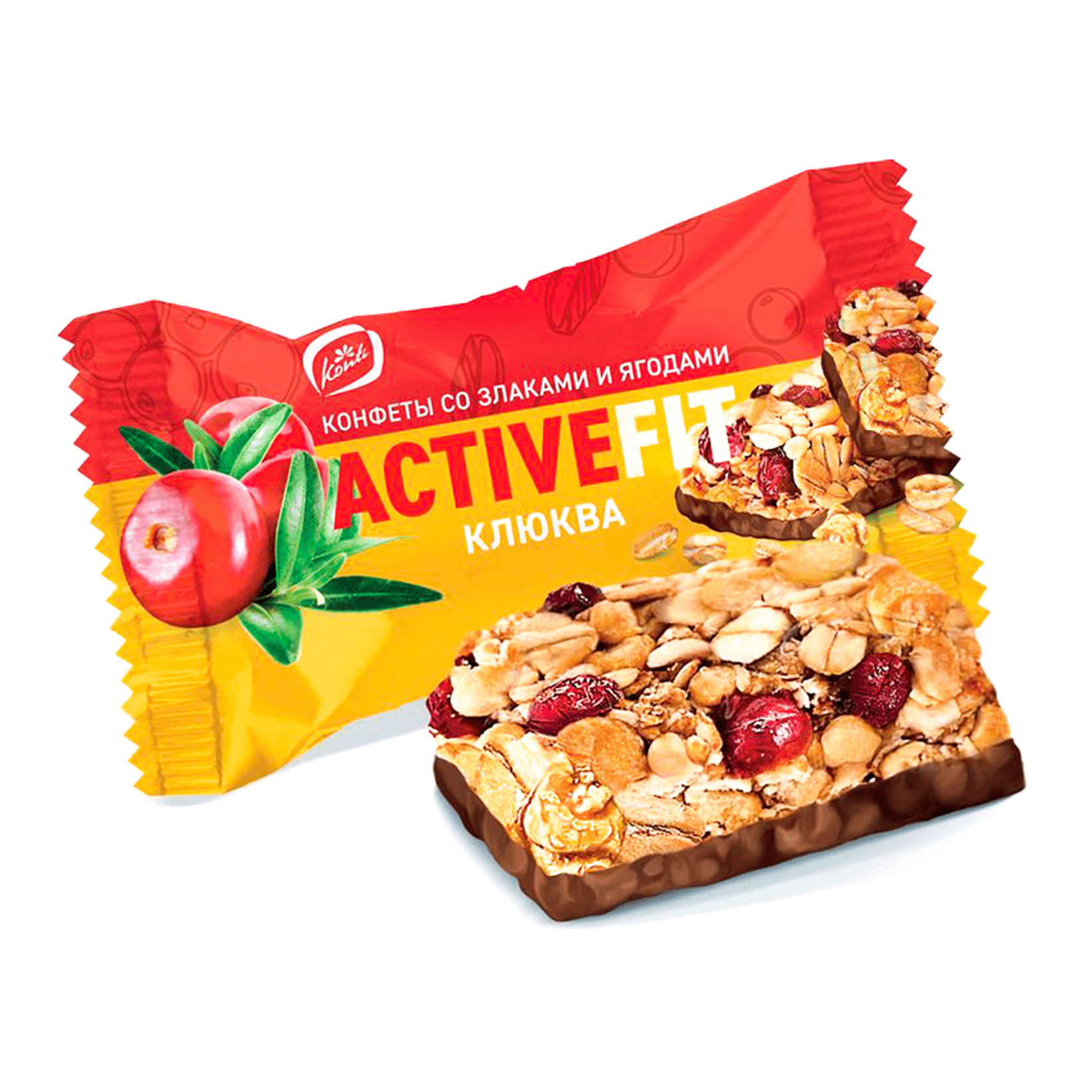 

Конфеты мультизлаковые Konti Activefit с клюквой