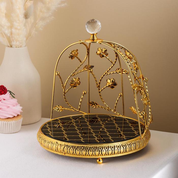 

Подставка для десертов Алюр, 22x22x26 см, цвет металла золотой