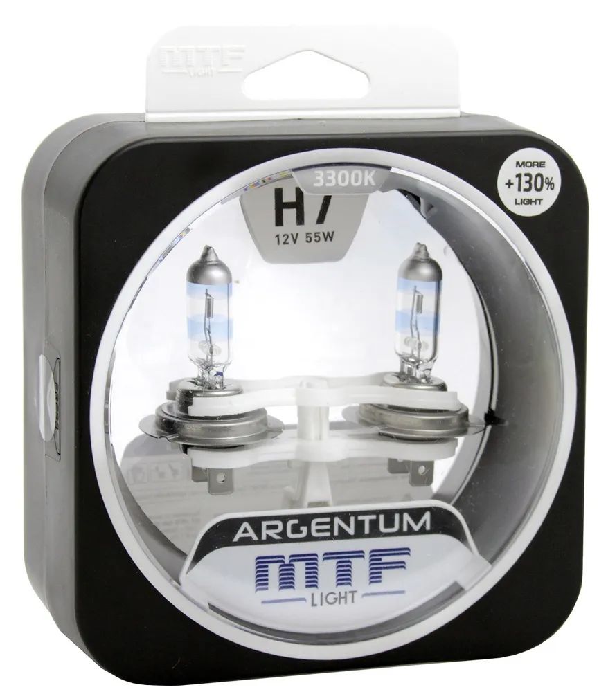 Галогеновые лампы MTF H7 12V 55w Argentum+130% 3300К