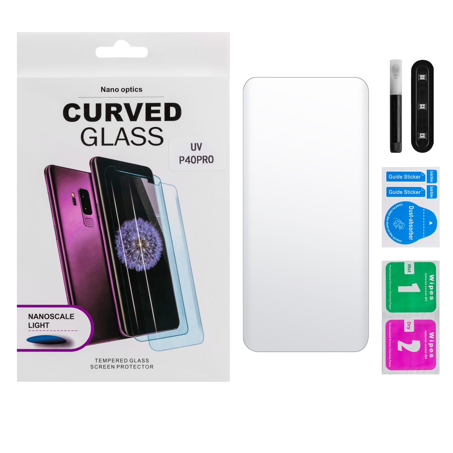 

Защитное стекло на Huawei P40 Pro/P40 Pro +, 5D ультрафиолет, прозрачное, X-case
