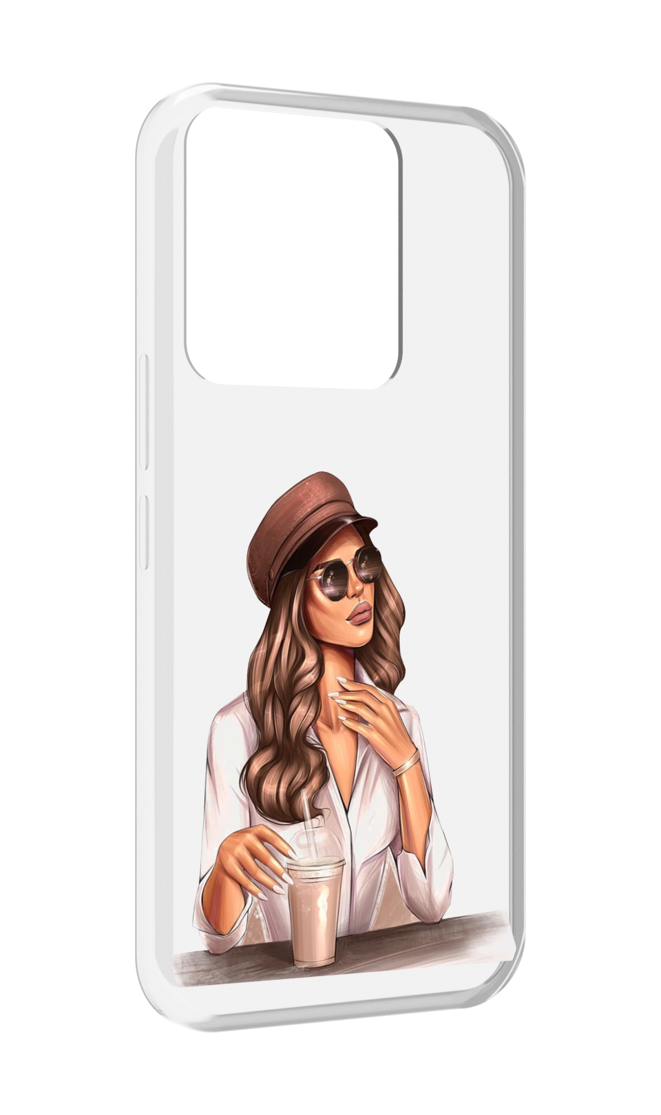 

Чехол MyPads девушка-с-милкшейком женский для Tecno Spark Go 2022 / Tecno Spark 8C, Прозрачный, Tocco