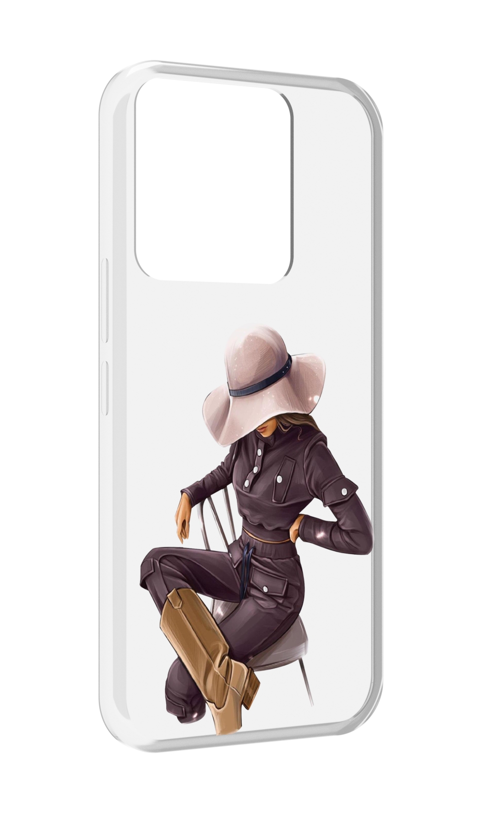 

Чехол MyPads загадочная-девушка-в-костюме женский для Tecno Spark Go 2022 / Tecno Spark 8C, Прозрачный, Tocco
