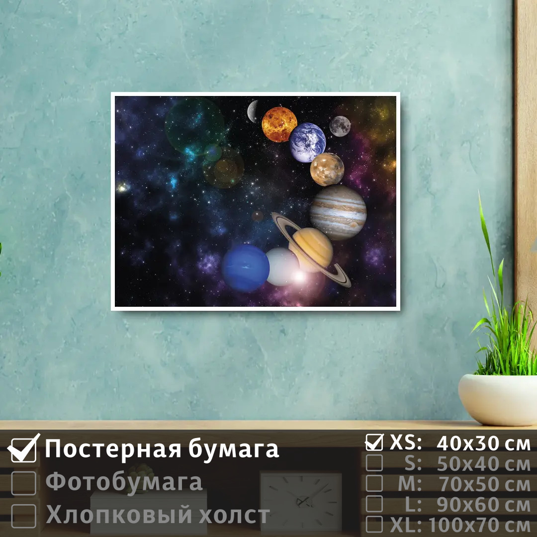 

Постер на стену ПолиЦентр Солнечная система в звездном пространстве 40х30 см, СолнечнаяСистемаВЗвездномПространстве