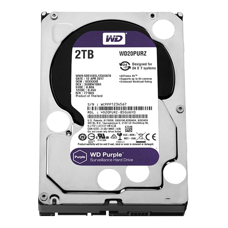 Жесткий диск WD PURPLE 2TB 3.5 SATA 256MB 6GB/S (WD22PURZ)