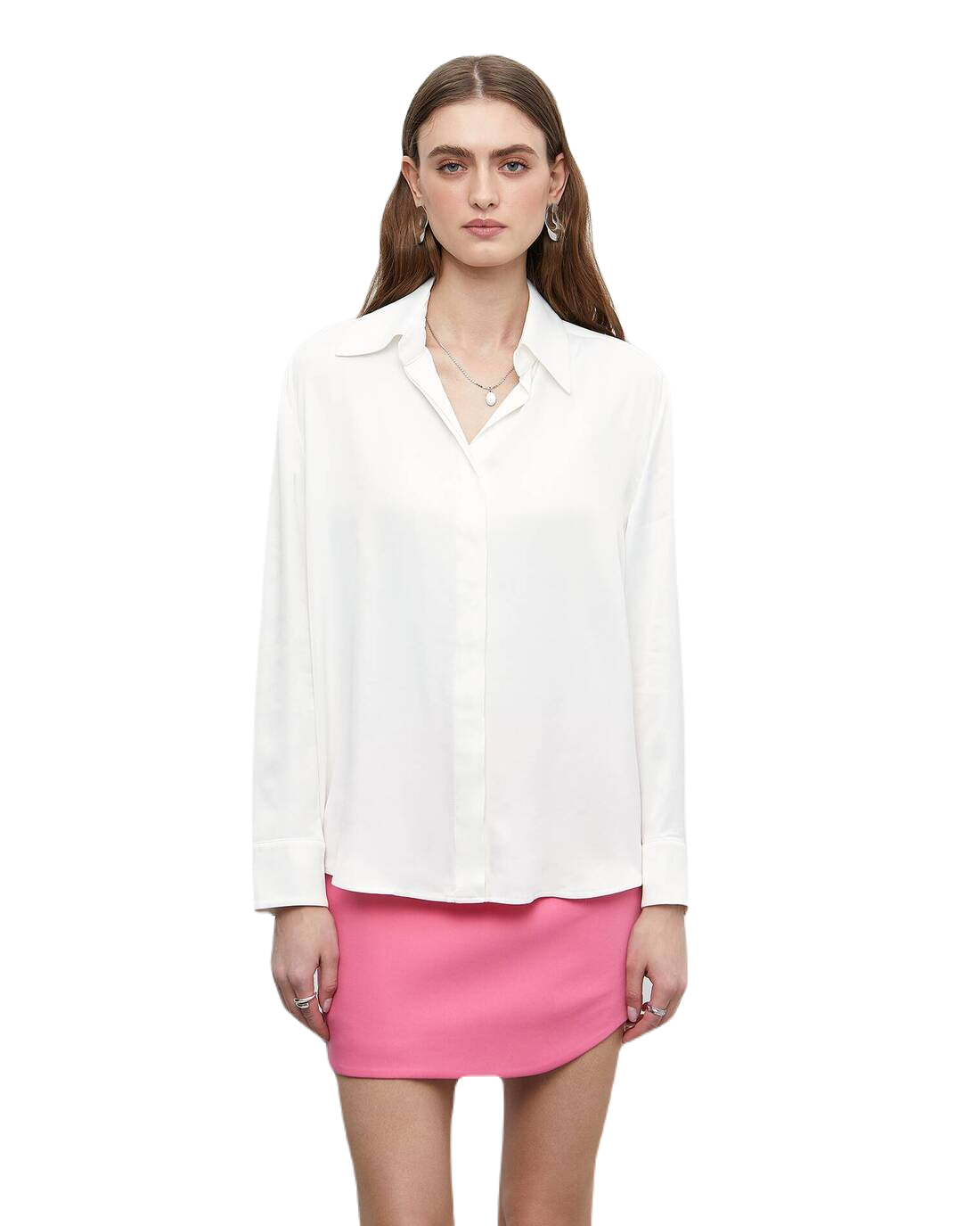 Блузка-рубашка I Am Studio для женщин, 43-150-373-290, L, молочная