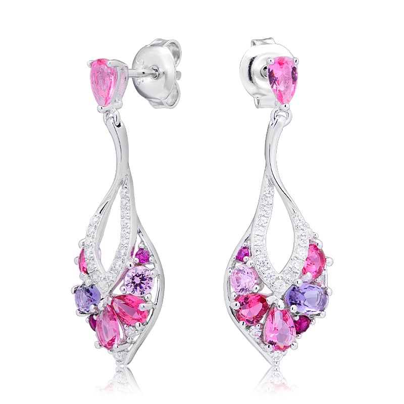 

Серьги из серебра ЮВЕЛИР КАРАТ с рубином, кварцем и фианитами E307248MUL, E307248MUL