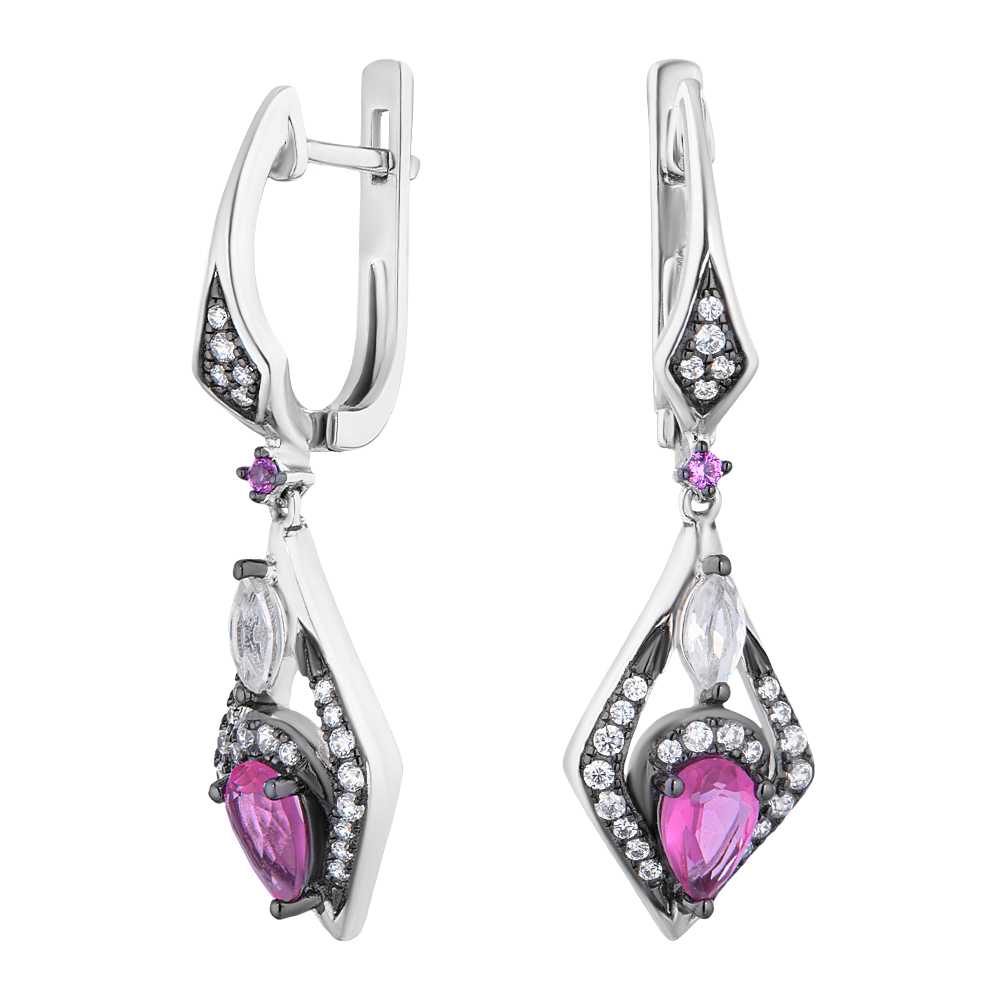 

Серьги из серебра ЮВЕЛИР КАРАТ с сапфиром и фианитами E312393MUL, E312393MUL