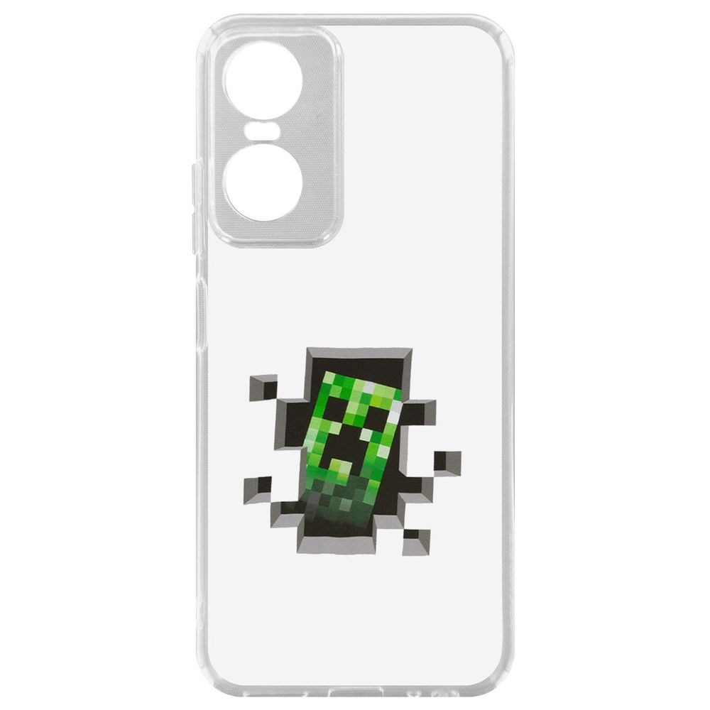 Чехол Minecraft-Крипер для Tecno Pop 6 Pro