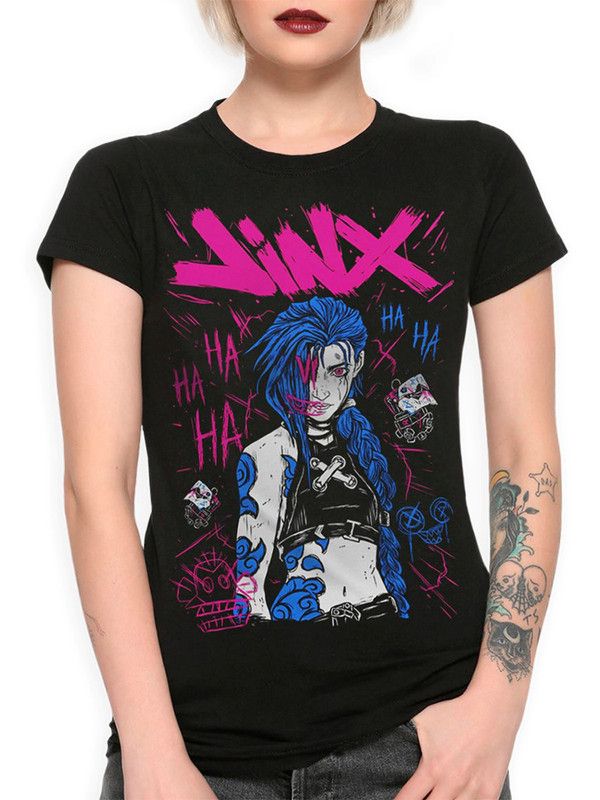 

Футболка женская DreamShirts Studio Лига Легенд Аркейн - Джинкс ARC-85221-1 черная L, Черный, Лига Легенд Аркейн - Джинкс ARC-85221-1