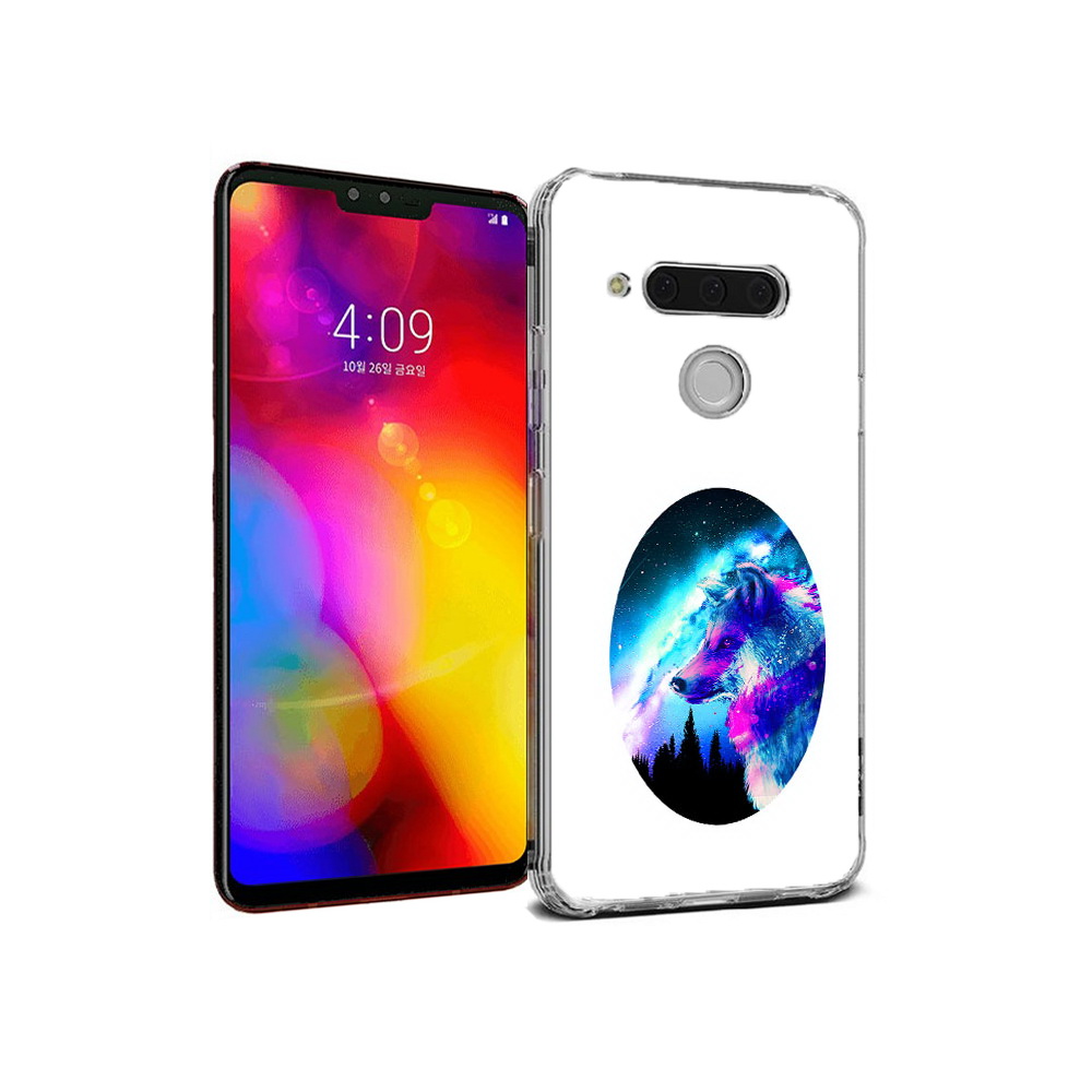 

Чехол MyPads Tocco для LG V40 ThinQ голубой волк (PT121590.74.293), Прозрачный, Tocco