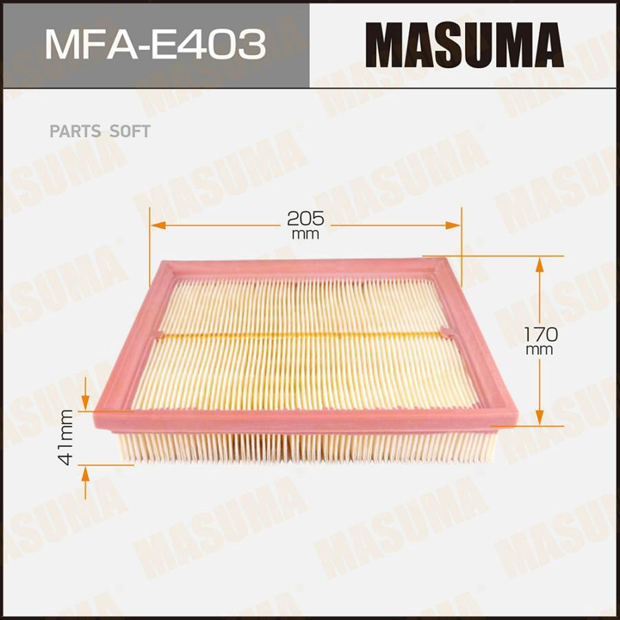 Воздушный фильтр A0181 MASUMA LHD PEUGEOT/ 206/ V1100, V1600 98- (1/40)