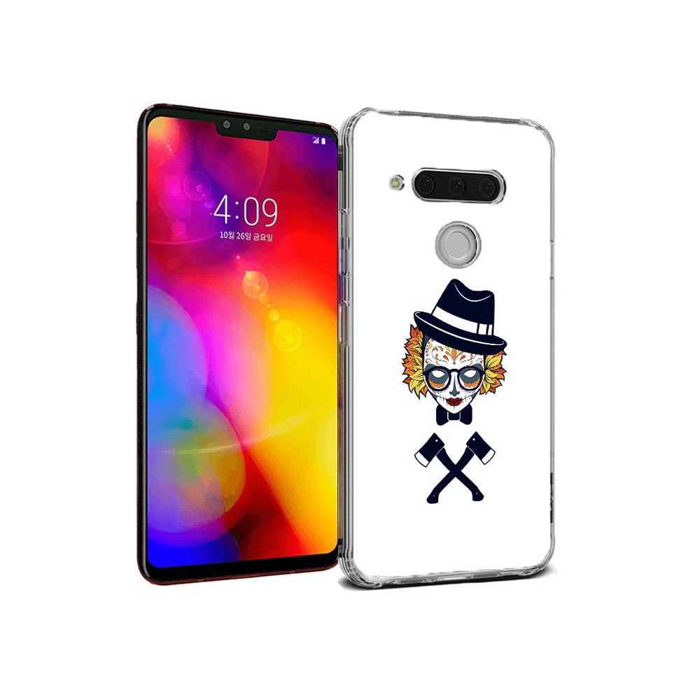 

Чехол MyPads Tocco для LG V40 ThinQ девушка в маске с топорами рисунок (PT121590.74.304), Прозрачный, Tocco