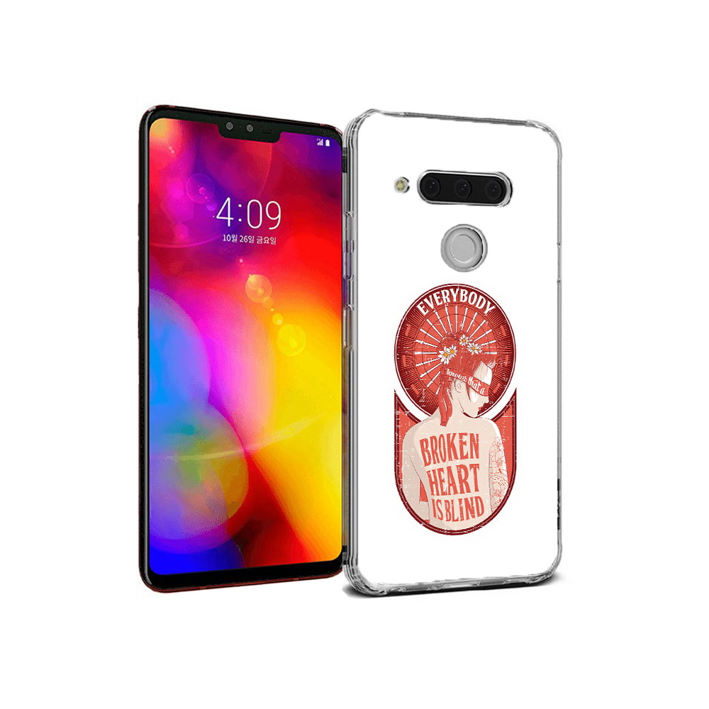 

Чехол MyPads Tocco для LG V40 ThinQ девушка разбитое сердце (PT121590.74.310), Прозрачный, Tocco