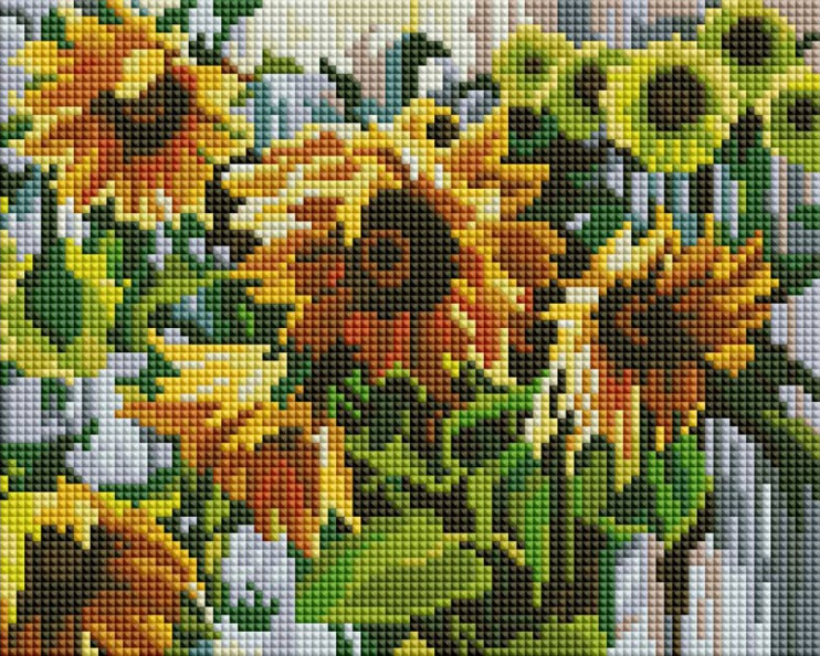 

Алмазная мозаика Белоснежка Ноктюрн с подсолнухами Полная выкладка 20х25см