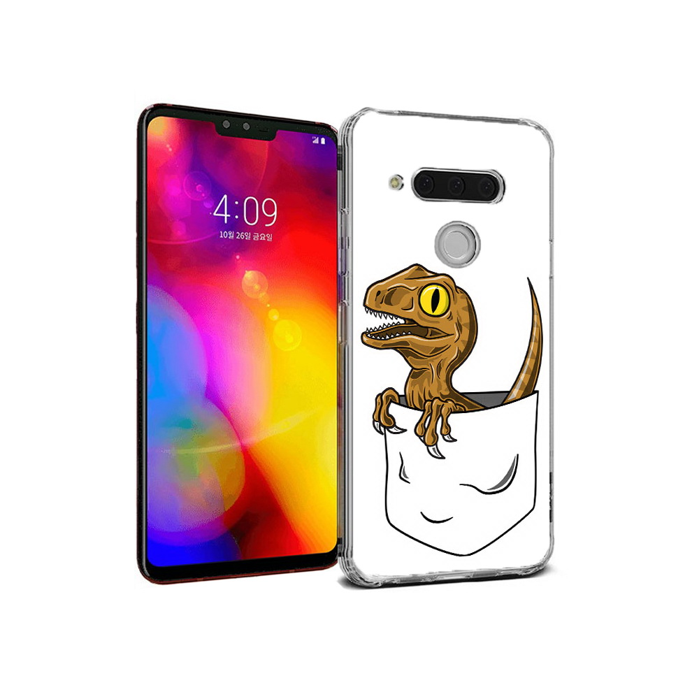 

Чехол MyPads Tocco для LG V40 ThinQ динозавр в кармане (PT121590.74.327), Прозрачный, Tocco