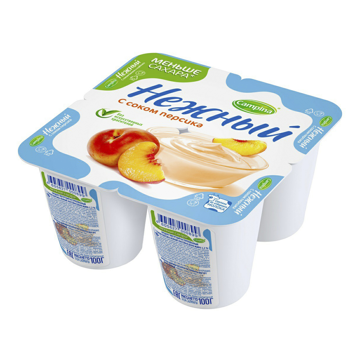 Йогуртный продукт Нежный с соком персика 1,2% БЗМЖ 100 г
