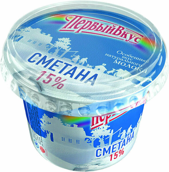 

Сметана Первый вкус 15% БЗМЖ 230 г