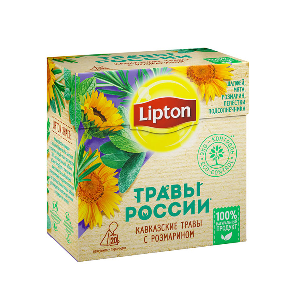 

Чайный напиток Lipton Кавказские травы с розмарином травяной в пирамидках 1 г х 20 шт