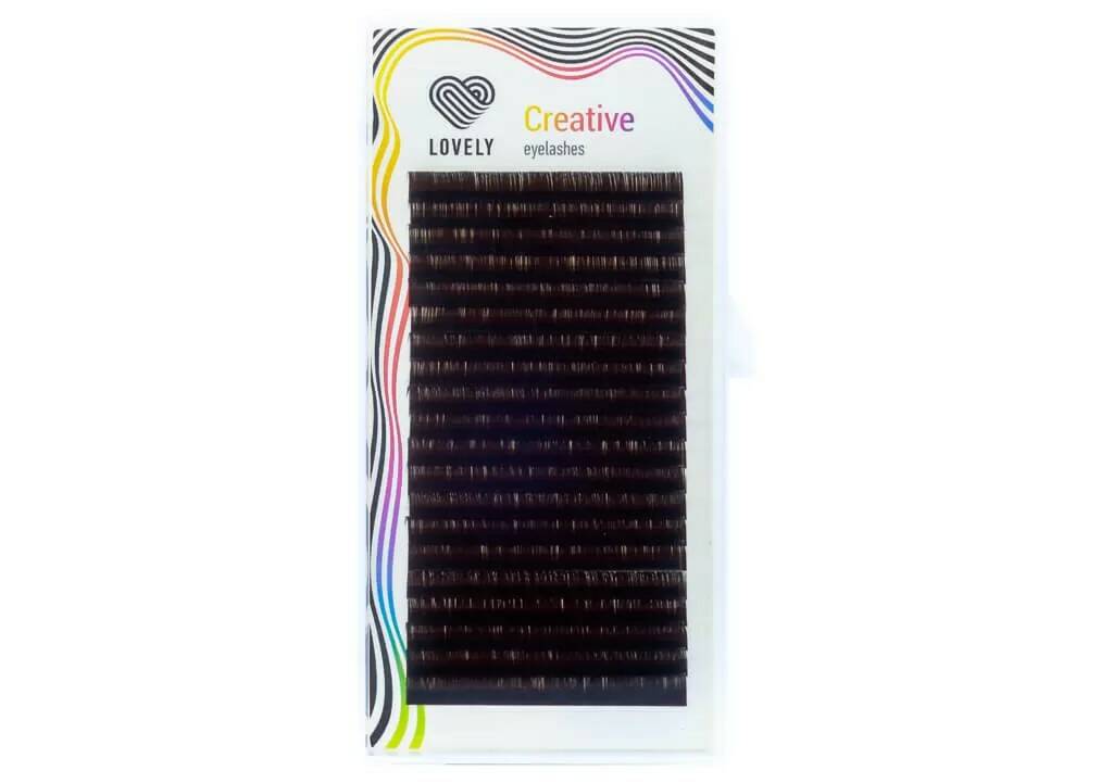 Ресницы на ленте Lovely Dark Chocolate, L, 0.07, 8-15 mm ресницы на ленте lovely mini фиолетовые d 0 07 7 11 mm 6 линий