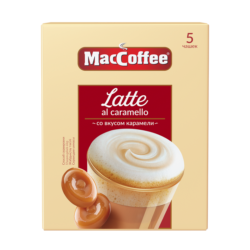 Кофейный напиток растворимый MacCoffee Карамельный латте 3в1 22 г х 5 шт.