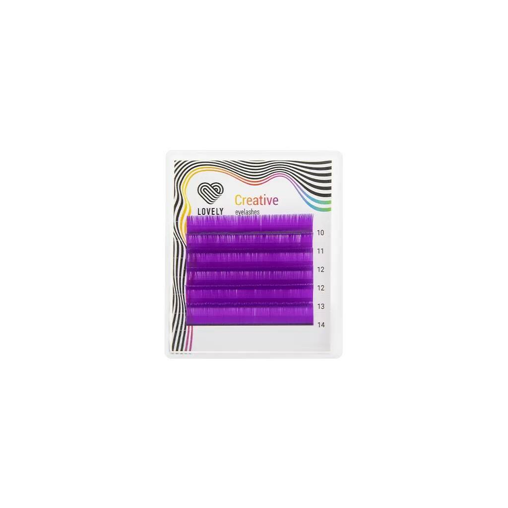 Ресницы на ленте Lovely Mini, Фиолетовые, C, 0.10, 6-8 mm, 6 линий ресницы на ленте lovely mini фиолетовые d 0 07 7 11 mm 6 линий