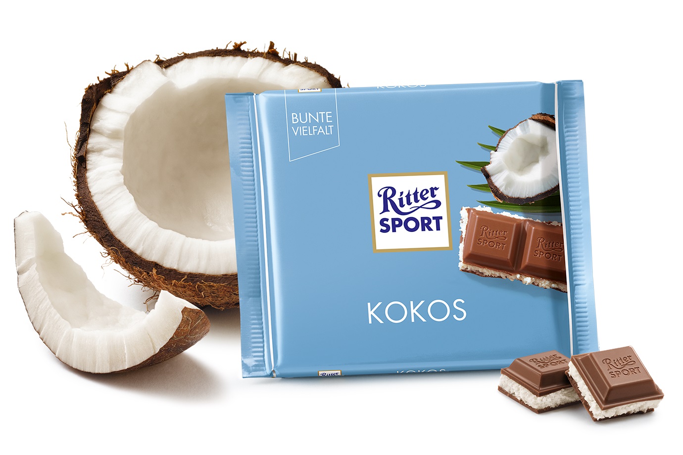 фото Плитка ritter sport молочная с кокосовой начинкой 100 г