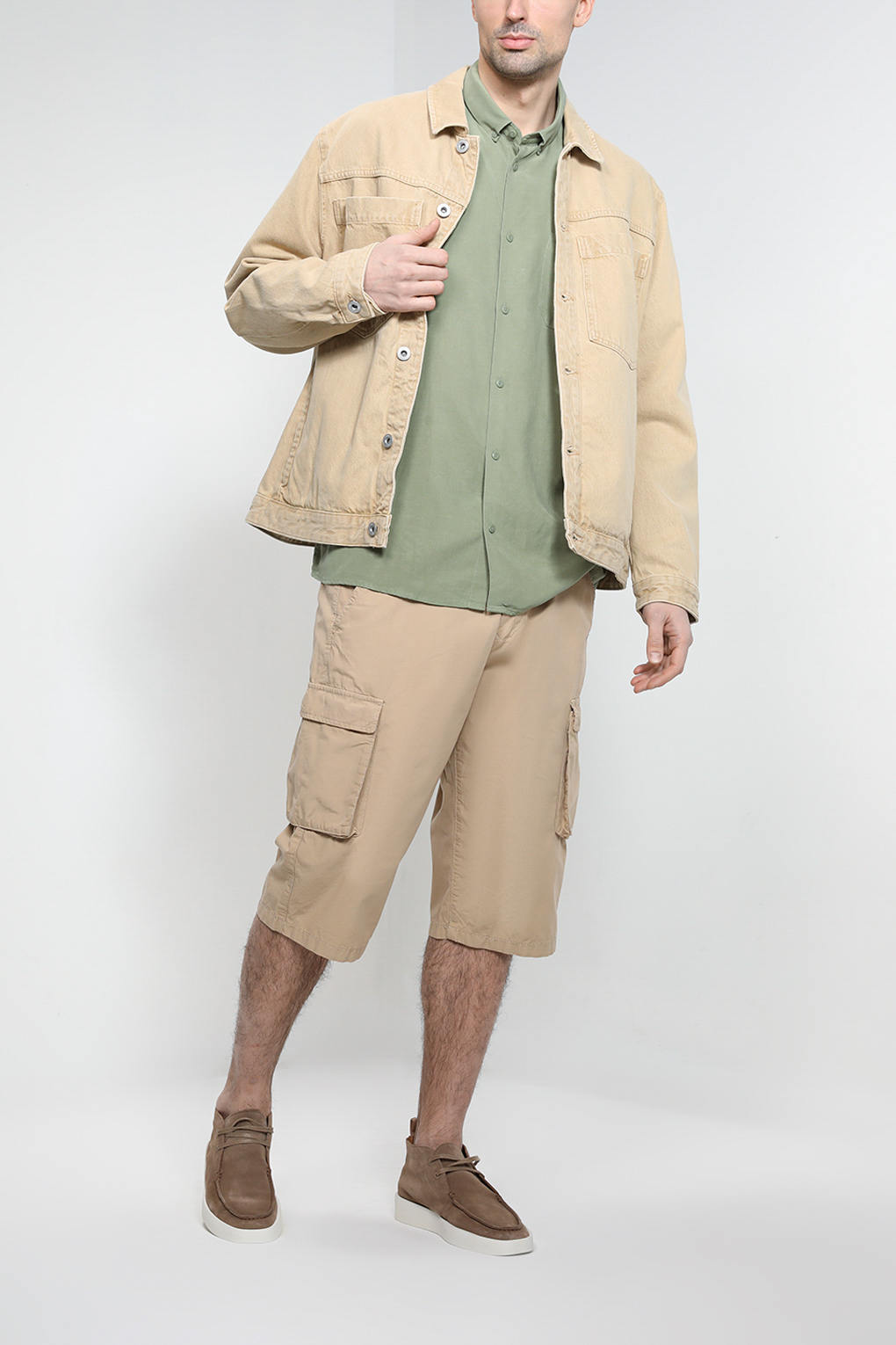 

Рубашка мужская Esprit Casual 022EO2F306 хаки L, 022EO2F306